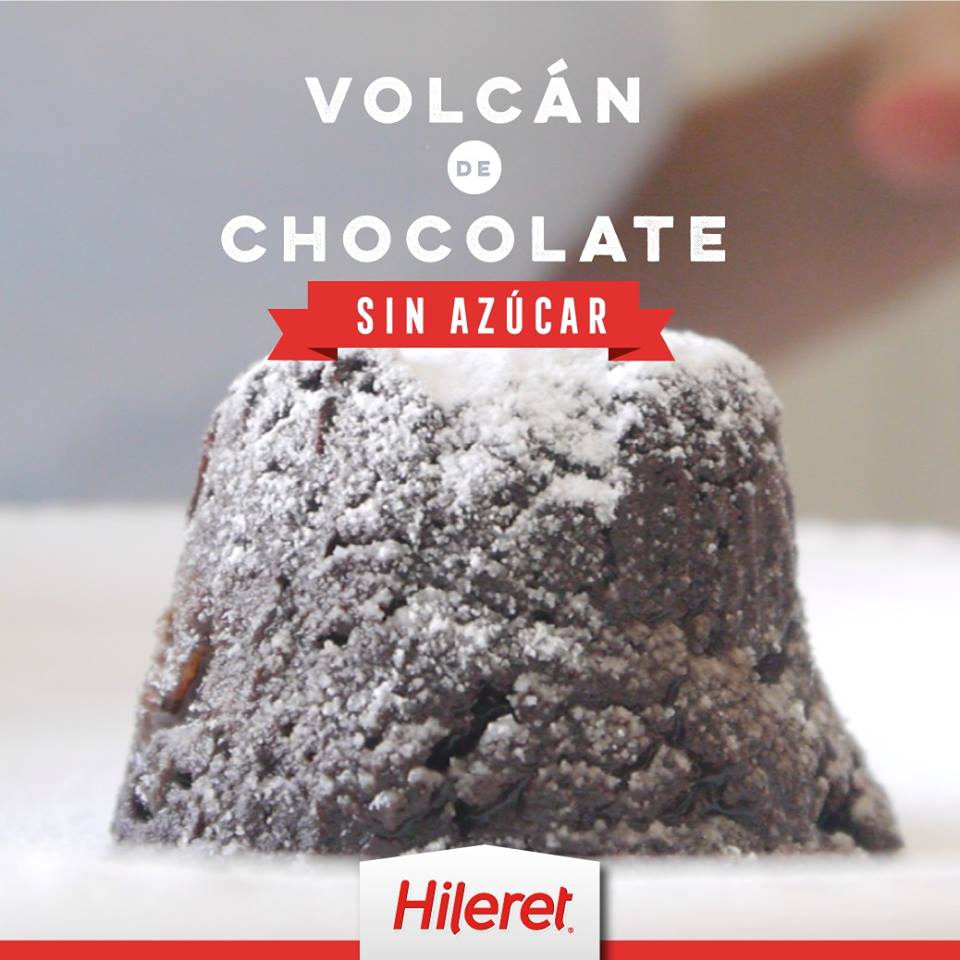 Volcán de chocolate sin azúcar