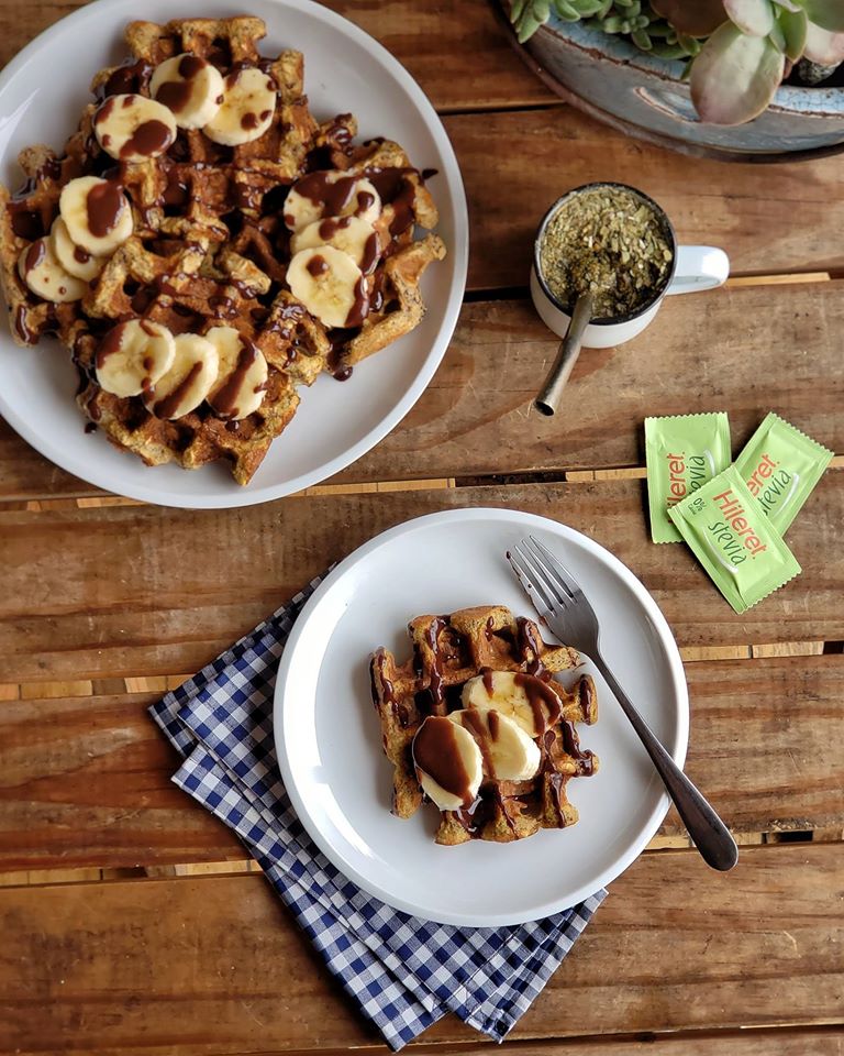 Waffles de banana y avena