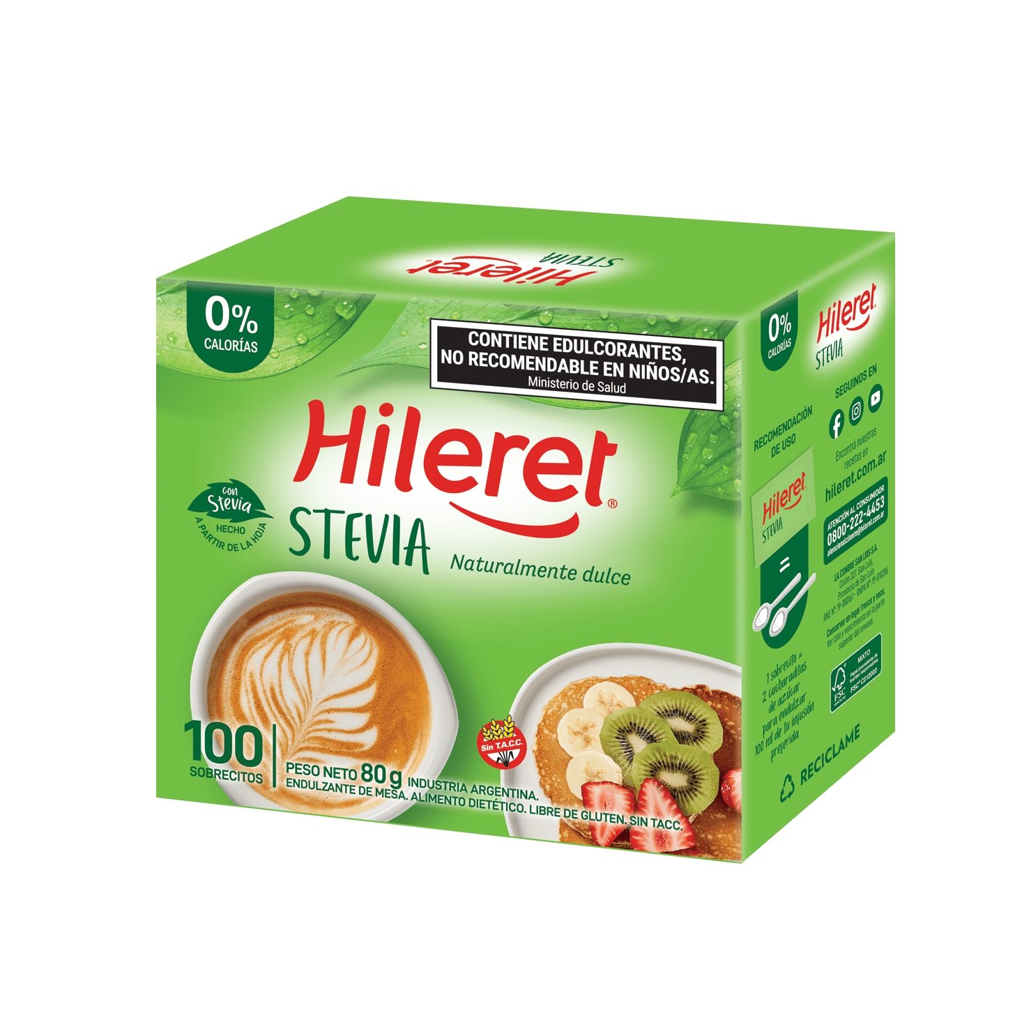 Hileret Stevia 100 sobres