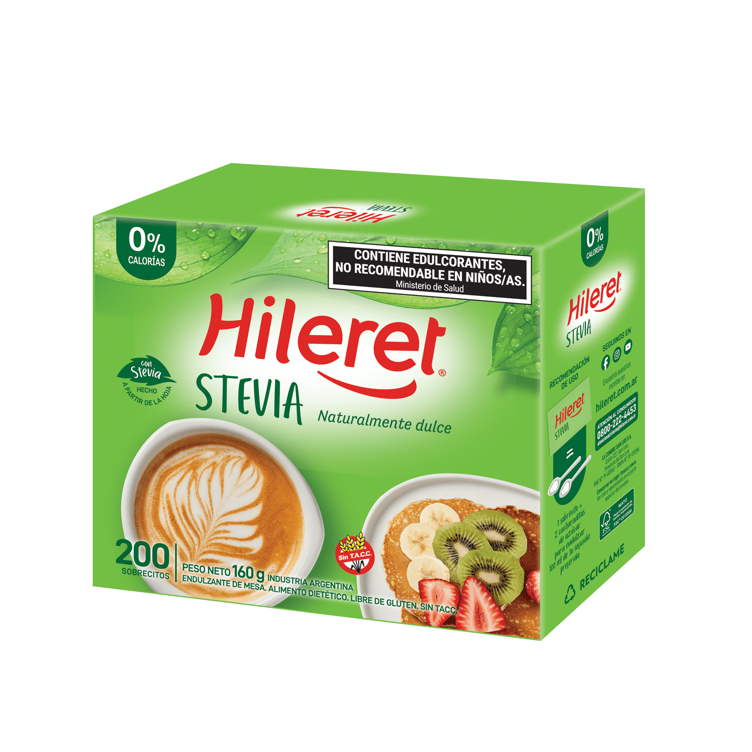 Hileret Stevia - Sobrecitos - 200 sobrecitos