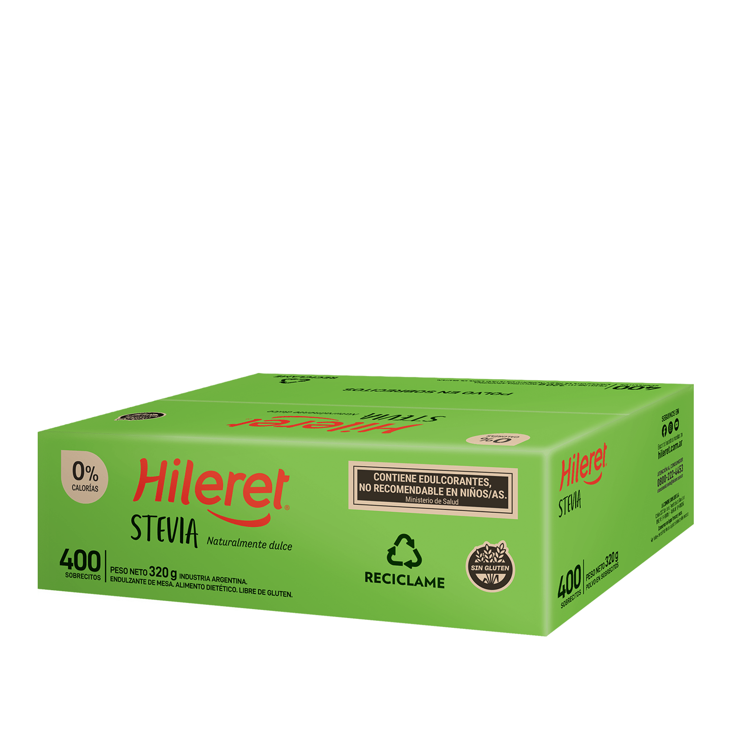 Caja 400 sobres Hileret stevia